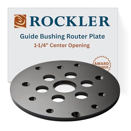 Rockler Guide Bushing Router Plate - Router Plate Features 1-1/4” Center Opening to Accept Guide Bushings – Solid Plastic Router Guide Plate - Router Table Insert Plate Includes Mounting Hardware