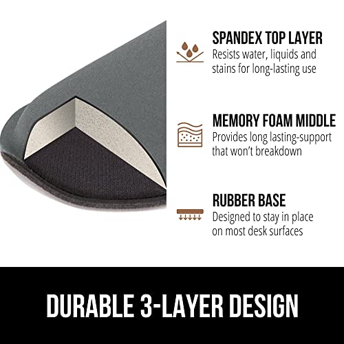 Image of GORILLA GRIP Silky Gel Memory Foam Wrist Rest for Computer Keyboard, Mouse, Ergonomic Design for Typing Pain Relief, Desk Pads Support Hand and Arm, Mousepad Rests, Stain Resistant, 2 Piece Pad, Gray