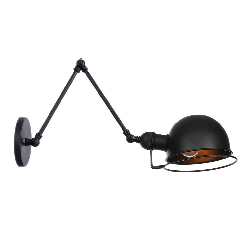 FYZDLAOR Antique Vintage Wall Sconces, Hardwired Industrial Wall Sconce,Lighting Industrial Vintage Style 1 Light Wall Sconces Adjustable Swing Arm Wall Sconce（E27）