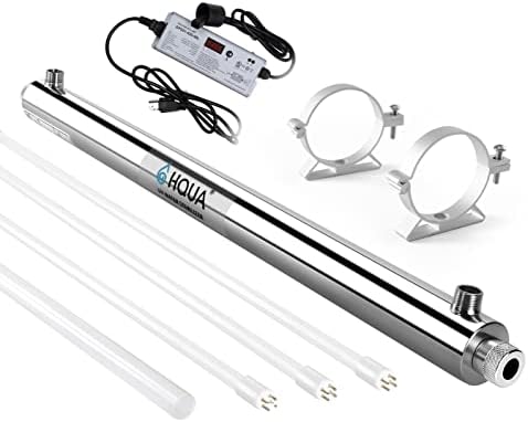HQUA-OWS-12T Ultraviolet Water Purifier Sterilizer Filter for Whole House Water Purification,12GPM 40W Model HQUA-UV-12GPM + 2 Extra UV Tube,With Lamp Rated Life 365 Days