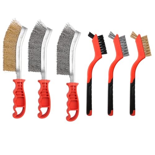 Lot de 6 Brosses Métalliques brosse acier inoxydable- Brosse à Décaper Pour le dépoussiérage, le détartrage et le décapage de peinture