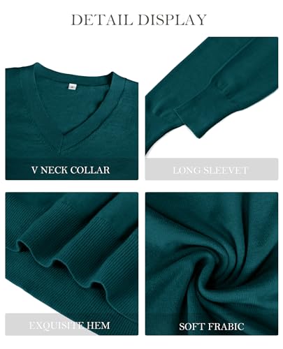 Image of Women's Spring Sweaters 2026 Casual Long Sleeve Pullover V Neck Lightweight Sweatshirts Cute Blouse Tops