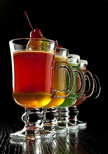 Image of 250 ML Glass Coffee Mug Set, with Convenient Handle, Tea Glasses for Hot /Cold Beverages, Thermal Shock Resistant, Tempered Glass, Mugs for Cappuccino Pack of 6 (PN - 01, 6 Count (Pack of 1))