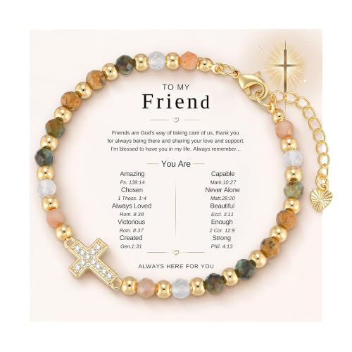 Christian Cross Bracelet for Women - 14K Gold Plated Friendship Gifts - image 1