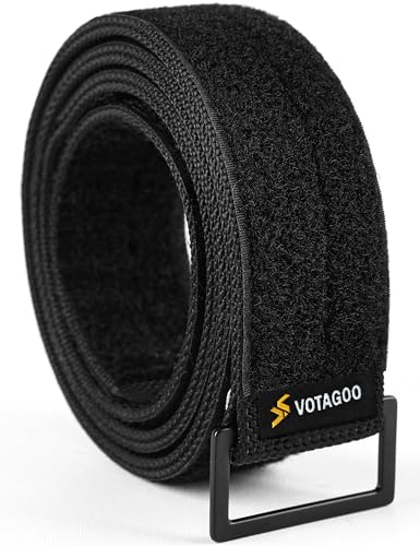 Votagoo 1.5" Double-Layer Inner Belt Loop with Metal Buckle | EDC Belt for Duty, CCW | Fits 1.75"-2" Outer Belt, Black, Large