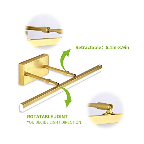 Bdl Adjustable Dimming Led Bathroom Vanity Light Fixture Cabinet Wall Brushed Brass White Light 4000K Acrylic For Makeup Bathroom Lighting （Dimmable 24In 18W #TOP3