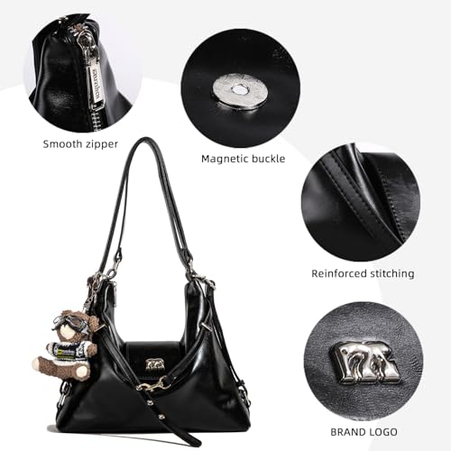 Mochila convertible para mujer en cuero encerado 2-en-1 miniatura 6