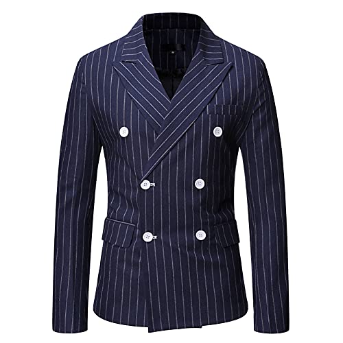Blazer da Uomo Elegante Slim Fit Giacca a Righe Verticali