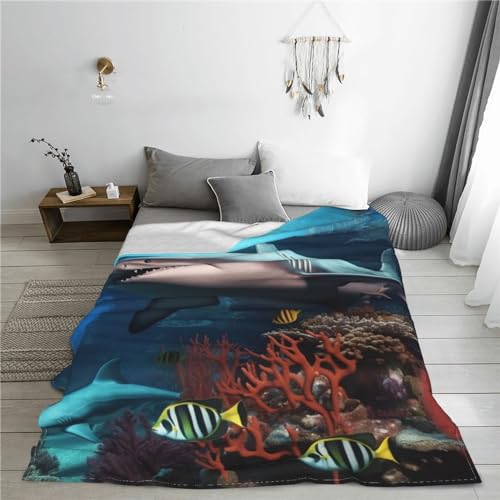 Couverture flanelle requin aux finitions soignees pour deco premium - 8