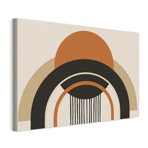 Tableau sur toile Arc boho soleil orange Wallero 120x80 cm pour la décoration du salon