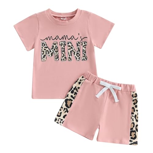 Kupretty Baby Girl Summer Clothes Toddler Outfit Letters Crewneck T-Shirt Shirts Tee Tops + Patched Shorts Set