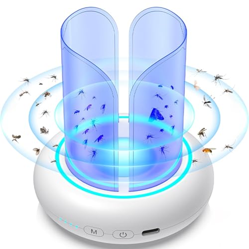 2025最新型 粘着式捕虫器 UV光源誘引式 蚊よけ 虫取り ムシ取り コバエ取り LED照明付き 粘着捕虫シート4枚付 省エネ 静音 薬剤不使用 無毒無味 強力 蚊/ハエ/蛾など虫対策 リビング/寝室/キッチン/飲食店/オフィスなど対応