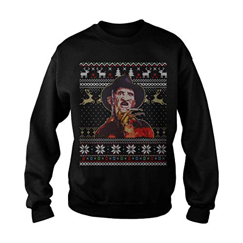 Vinsaco Freddy feo Navidad suéter sudadera Negro Negro ( M