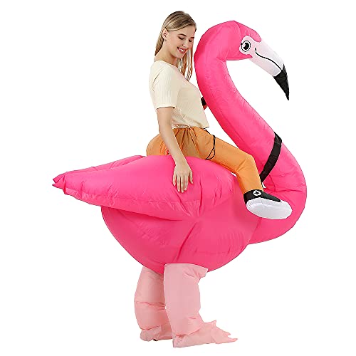 JASHKE Opblaasbaar Flamingokostuum Dierenkostuum Halloween Outfits voor Volwassenen - Image 4