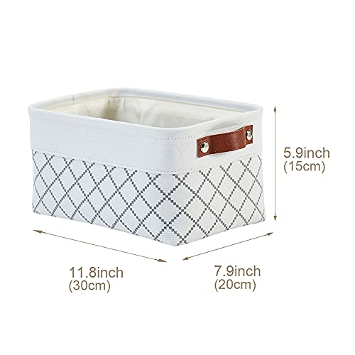 Image of DECOMOMO Small Baskets | Storage Baskets for Organizing Shelves Linen Closet Bathroom Baby Cloth Nursery Fabric Bulk Decorative Empty Baskets for Gifts (White Check, Small - 6 Pack)