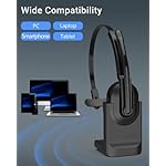 Bluetooth-Headset-with-Microphone-HUAKUA-AI-Noise-Cancelling-Wireless-Headset-with-Mute-Button-50-Hrs-Talk-Time-on-Ear-Headphones-Trucker-Headset-for-Computer-PC-Tablet-Cell-Phones-Office-Home-Black
