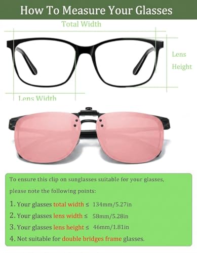 Image of Polarized Clip On Sunglasses, Flip Up Anti-Glare Driving Clip-on Shades, UV400 Protection Lens for Men Women