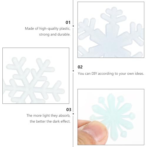 KALLORY 200 piezas Pegatinas Fluorescentes de Copos de Nieve miniatura 3