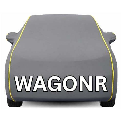 Image of Kayme Premium Grey WagonR Car Cover Waterproof for (All Models & Variants - Petrol, Diesel, CNG & EV) |Speacially Custom Fit with Mirror Pockets |All-Weather Protection - Outdoor Car Body Cover