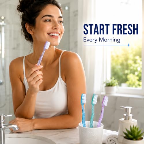 Image of MAXI System Hard Toothbrush for Adults | Deep Plaque & Stain Removal | Anti-Bacterial Travel Cap | Manual Big Head Hard Bristles Tooth Brush | Multicolor Pack of 6