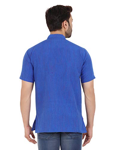 Image of LATEST CHIKAN Men's Cotton Regular Textured Short Kurta Half Sleeves - (SK-DJ)