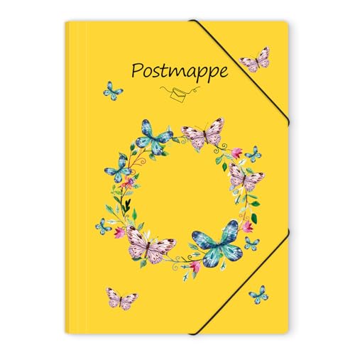 KONVINIT Postmappe A4 Schule Gelb - Plastik Sammelmappe mit...