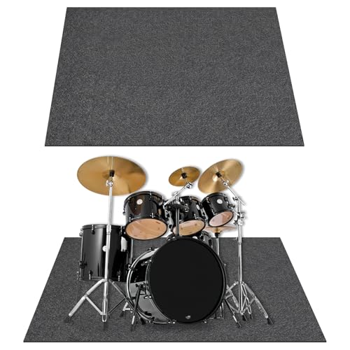 CIEOVO Drum Mat with Non-Slip Grip Bottom 47.24 * 70.86 in Drum Rug Soundproof Floor Mat for...