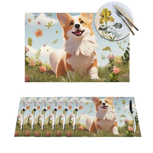 Sets de table Corgi en PVC imperméable antidérapants et ultra résistants - 2