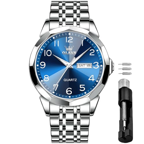 Image of OLEVS Men's Watches Automatic Self-Winding Luxury Diamond Mirror Skeleton Mechanical Watch Date Dress Business Tungsten Steel Waterproof Luminous Wrist Watches for Men