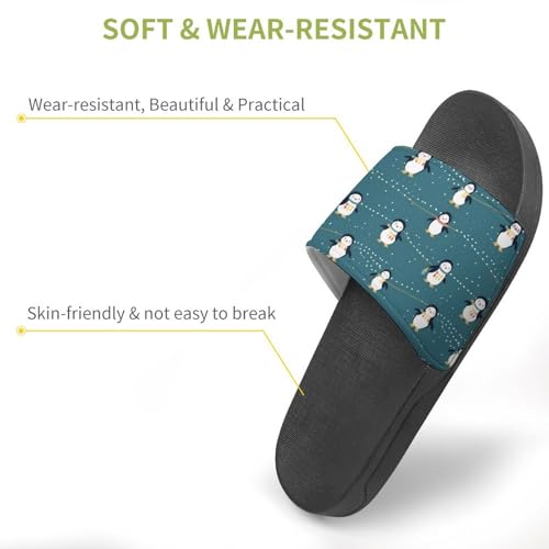 Penguins Is Skipping Rope House Sandals Non-Slip Bathroom Slippers Beach Summer Shoes for Men Women3
