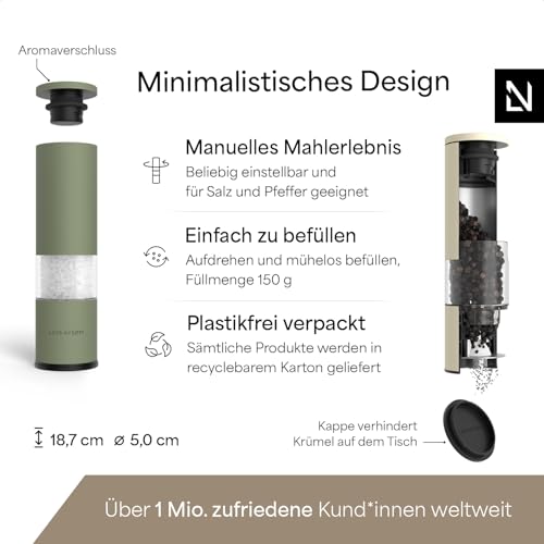 LARS NYSØM Salz und Pfeffermühle Set - Manuell - Pfeffermühle - 2 Stück – Ansicht 4