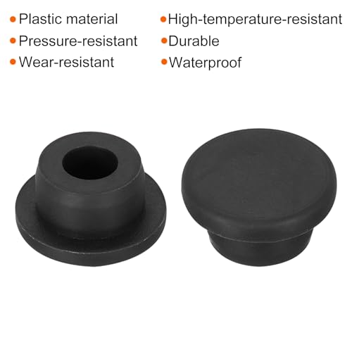 Image of MECCANIXITY 3pcs T-Shaped Silicone Plugs 20mm 3 /4 Inch Dia Snap in Plug Hole Seal Cover Round Rubber Stopper for Kitchen Rubber Bulkheads Waterproof Sealing Plugs Black