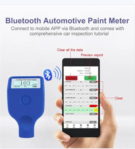 Medidor Digital de Espesor, Medidor para Película de Pintura 0-3500μm para Automóvil con Pantalla LCD y Resistencia a -20°C miniatura 2