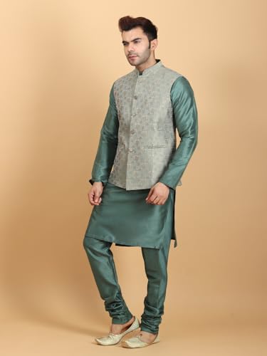 Image of Ethluxis Men Kurta Pyjama Jacket Set
