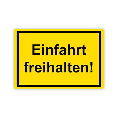 STROBO Einfahrt freihalten Hinweisschild | Stabile 3mm Hartschaumplatte als 30x20cm Schild mit UV-Schutz für den Außenbereich