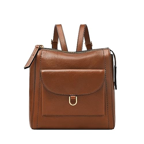 Fossil Women's Parker LiteHide™ Leather Small Backpack Purse Handbag, Brown (Model: ZB1797200)