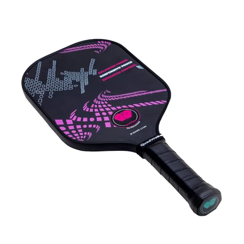 Image of RAW Carbon Fibre | Thermoformed Pickleball Paddle | Carbon Friction Surface | Comfort Grip Handle Racket | Pickle Ball Racket | Pink