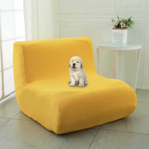 ZXLVCU Housse de Chauffeuse Extensible, Housse Fauteuil sans Accoudoir, pour Chaise Togo, Canapés Paresseux, Anti-Rayures, Lavable en Machine (Yellow)