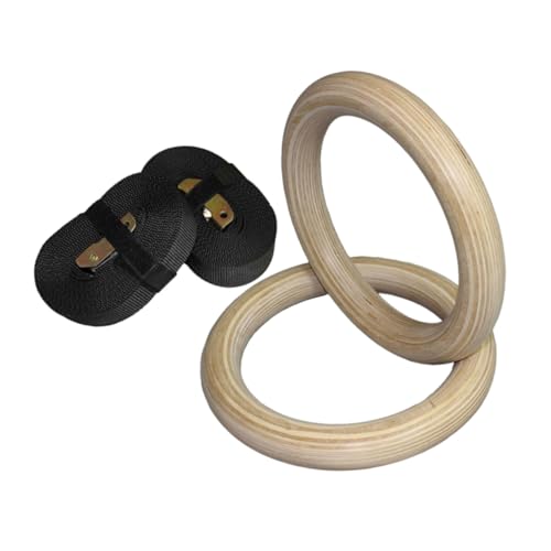 Anillas gimnasia 4.5 m con correas premium madera natural