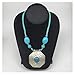 WatanGems 1pc,Turkmen Necklace Pendant Statement Tribal Turquoise Inlay (Synthetic) Beaded, Handmade from Afghanistan, 20-21