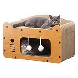 Modular Cat Bed & Scratcher Lounge, All-in-One Rectangle Climbing Frame with Scratching Posts, Foldable for Easy Storage, Anti-Scratch Cat House