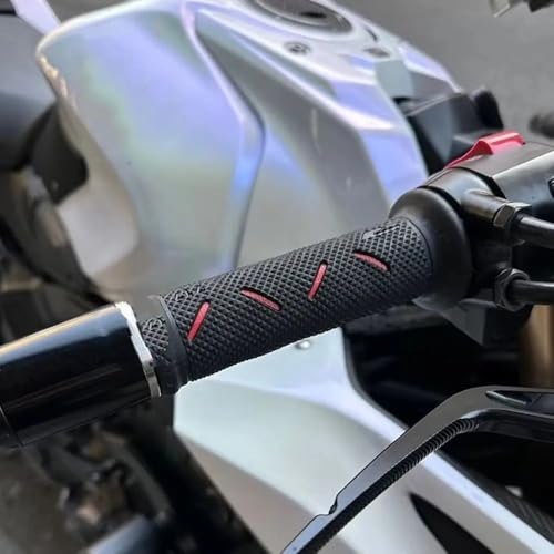 Poignées guidon moto 22 mm en caoutchouc antichoc noir pour le remplacement de votre guidon - 5