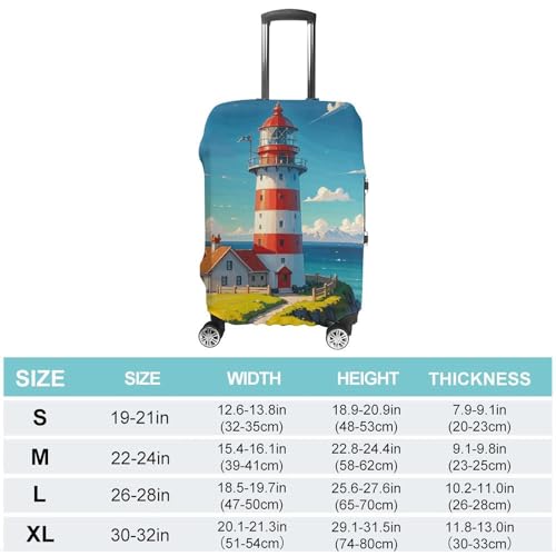 Lighthouse Diamond Paint Suitcase Covers Luggage Protector - Travel Elastic Baggage Case Protective, Washable Anti-scratch Large Suit Case Cover for Suitcases Fits 19-32 Inch Luggages S2