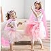 Heaning Princess Dress Up Girls Gifts - Princess Costumes Accessories with Cape Jewelry Shoes Crowns Role Play Toddler Christmas Birthday Gift Toys for 3 4 5 6 Year old Girl Pink