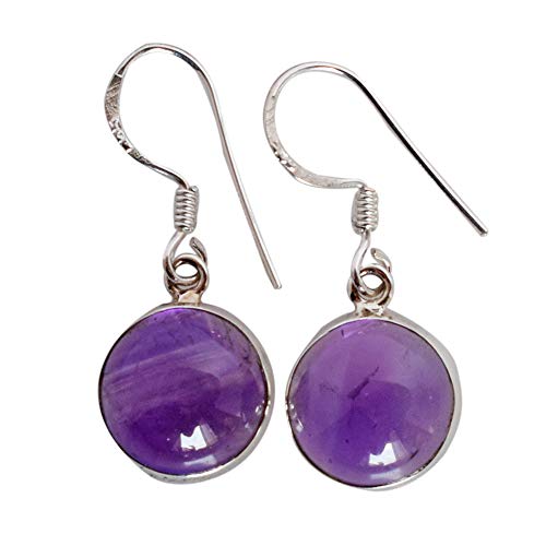 Boucles d'oreilles améthyste anti-allergie en argent sterling léger