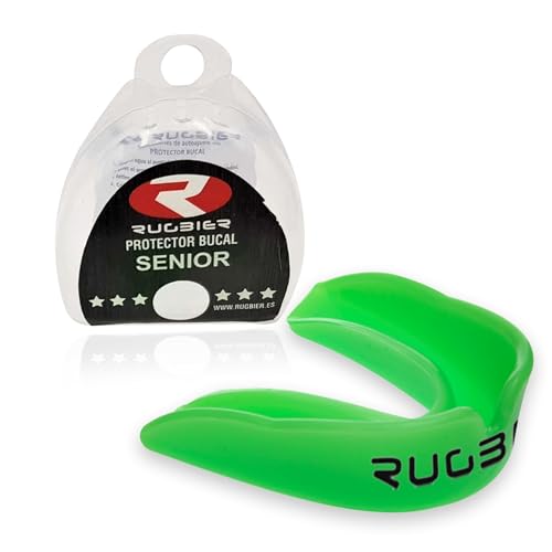 Rugbier - Paradenti Classic per Rugby - Taglia Adulti e Giovani dai 12 anni in su - Unisex - Protezione dentale Sportiva Senior - Modello Fluor