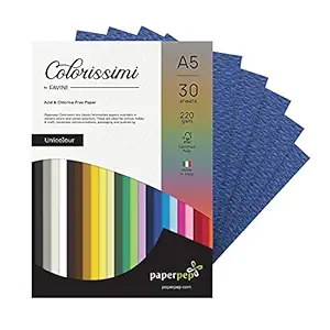 Paper Pep Colorissimi Card Stock 220GSM A5 Cobalto (Dark Blue) Unicolor Pack of 60 Sheets