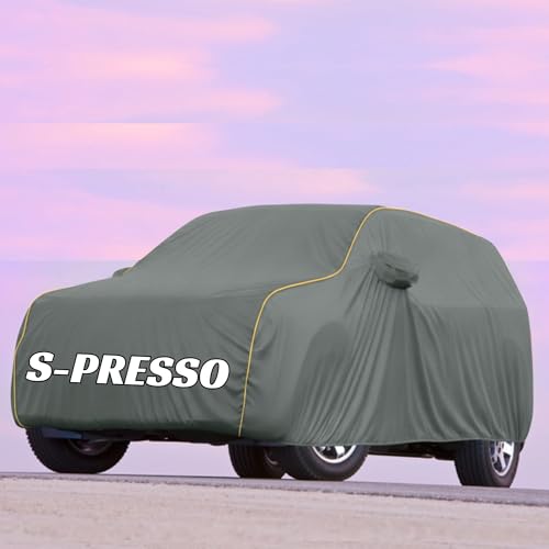 Image of 100% Waterproof Car Cover S Presso Custom Fit with Mirror Pockets, Triple-Stitched, Soft Inner Lining, UV & Heat Resistant, Outdoor /Indoor Protection (Grey, S Presso)