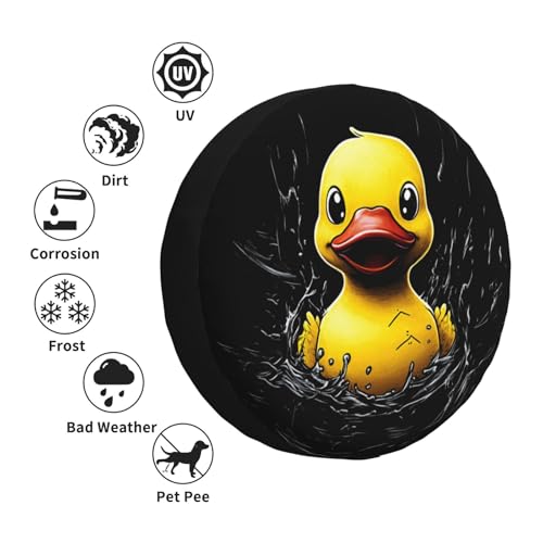 Image of Funny Duck Spare Tire Cover Weatherproof Universal Wheel Protectors Cute Duck Wheel Covers for Rv Camper Travel Trailer SUV Truck 15 Inch