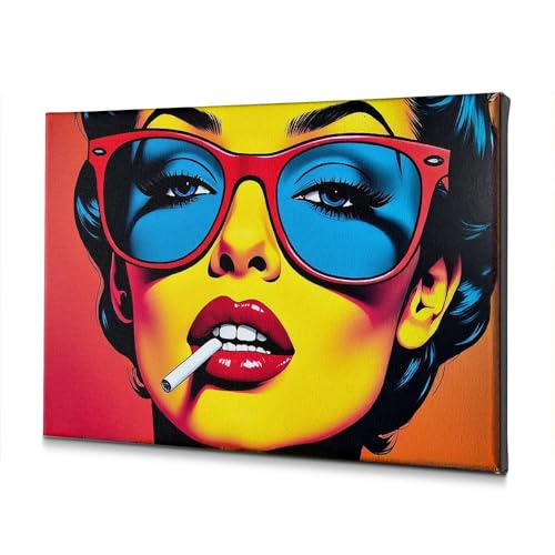 Tableau de salon Pop Art portrait toile 40x60cm pour mur vide